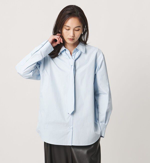 UNITED ARROWS「コットン タイ シャツ」|シャツ・ブラウス|LT.BLUE