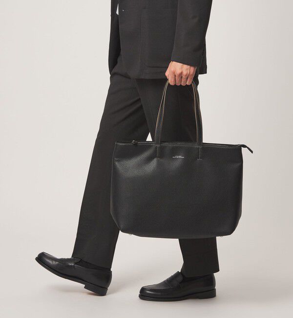 UNITED ARROWS green label relaxing「シボ レザーライク ジップ トート バッグ」|トートバッグ|
