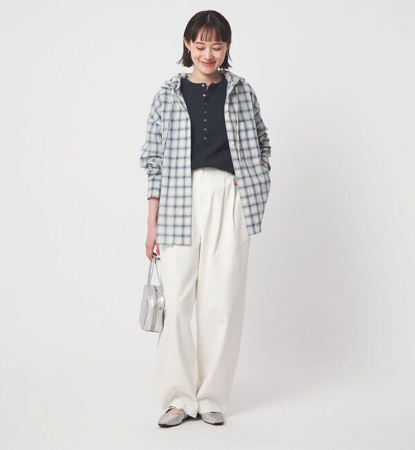 UNITED ARROWS green label relaxing「【WEB限定】＜at ease＞ワッフル ヘンリーネック 5分袖 カットソー」|Tシャツ・カットソー|