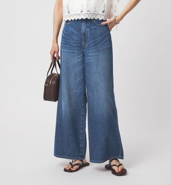 UNITED ARROWS green label relaxing「＜スタイリスト兵藤千尋さんコラボ＞ワイド ライト デニム 接触冷感」|デニム|
