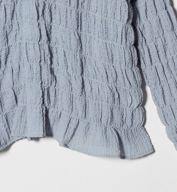 UNITED ARROWS green label relaxing「【WEB限定】＜at ease＞シアー サッカーライク クルーネック カーディガン」|カーディガン|
