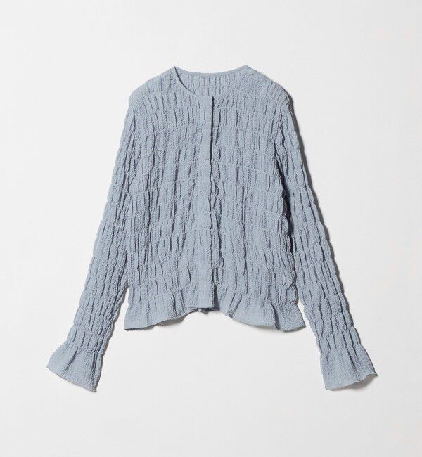 UNITED ARROWS green label relaxing「【WEB限定】＜at ease＞シアー サッカーライク クルーネック カーディガン」|カーディガン|