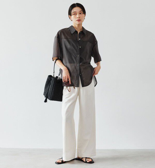 UNITED ARROWS green label relaxing「［size SHORTあり］リボンハイウエストシャツ」|シャツ・ブラウス|