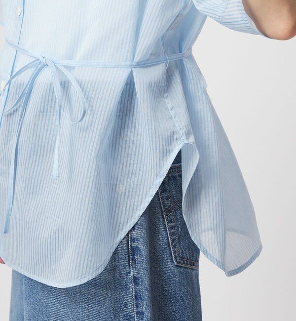 UNITED ARROWS green label relaxing「［size SHORTあり］リボンハイウエストシャツ」|シャツ・ブラウス|