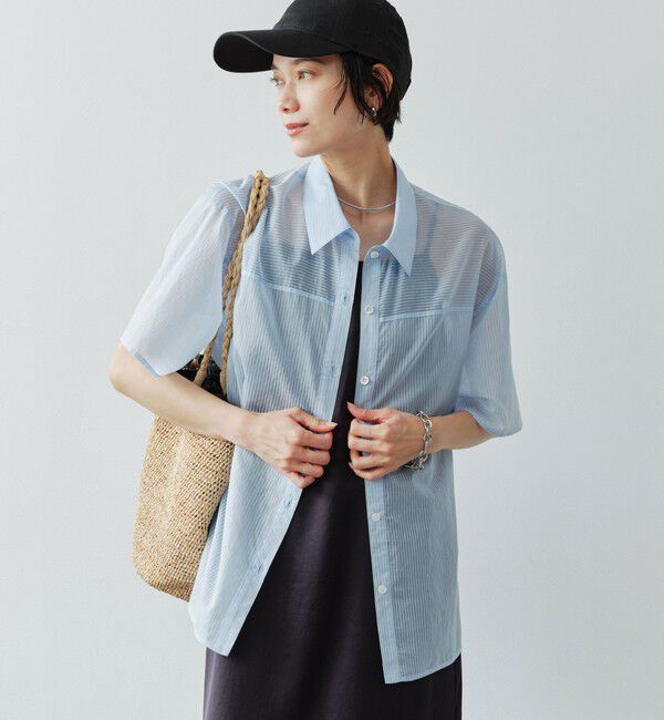 UNITED ARROWS green label relaxing「［size SHORTあり］リボンハイウエストシャツ」|シャツ・ブラウス|