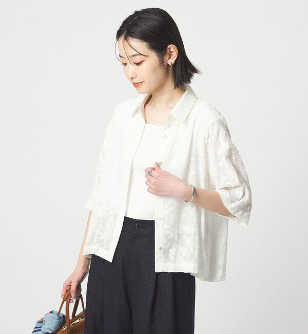 UNITED ARROWS green label relaxing「カット ジャガード ショートスリーブ シャツ」|シャツ・ブラウス|
