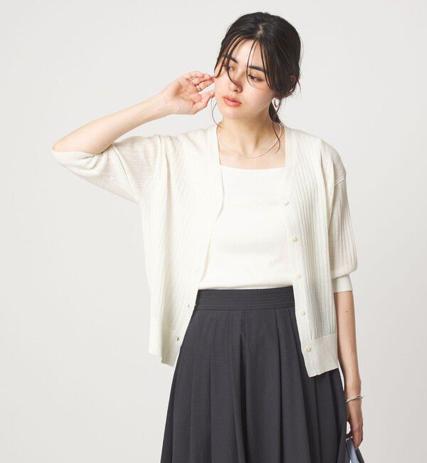 UNITED ARROWS green label relaxing「ブライトシアー Vネック ニット カーディガン」|カーディガン|