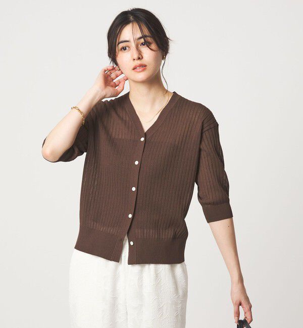UNITED ARROWS green label relaxing「ブライトシアー Vネック ニット カーディガン」|カーディガン|