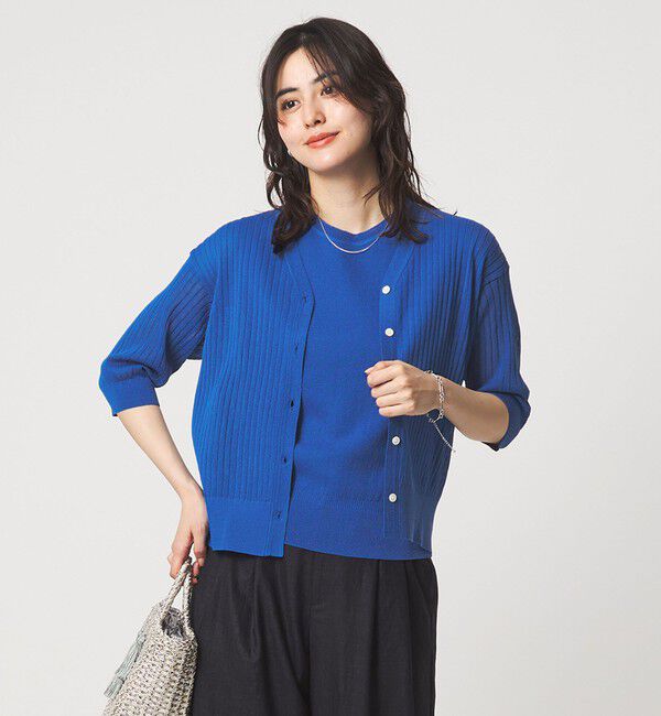 UNITED ARROWS green label relaxing「ブライトシアー Vネック ニット カーディガン」|カーディガン|