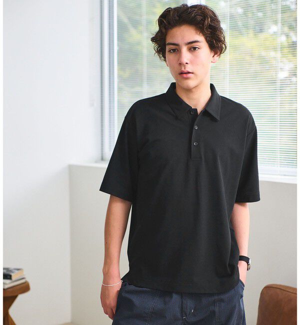 UNITED ARROWS green label relaxing「Somarti カノコ 半袖 ポロシャツ -遮熱・UVカット・吸水速乾-」|ポロシャツ|BLACK