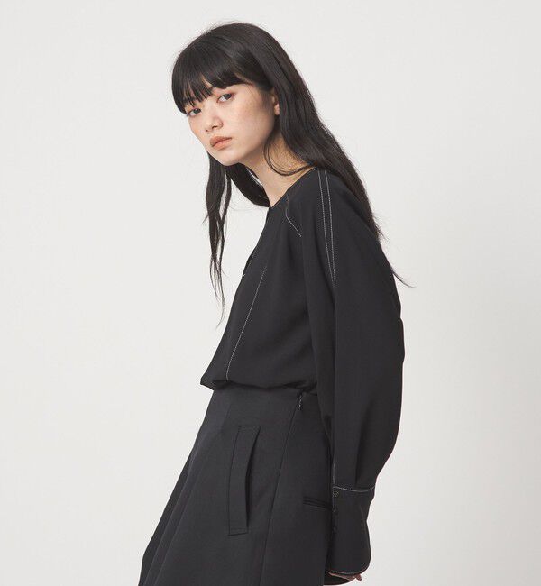 EMMEL REFINES「＜EMMEL REFINES＞EM ハイショク ステッチ 2WAY ブラウス」|シャツ・ブラウス|
