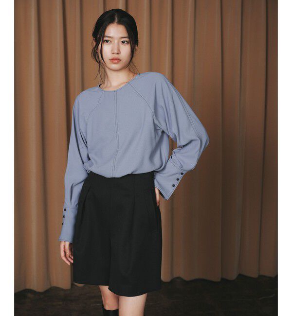 EMMEL REFINES「＜EMMEL REFINES＞EM ハイショク ステッチ 2WAY ブラウス」|シャツ・ブラウス|LT.BLUE