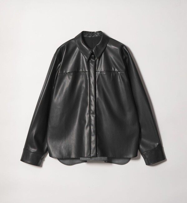 EMMEL REFINES「＜EMMEL REFINES＞EM レザーライク シャツ」|シャツ・ブラウス|BLACK
