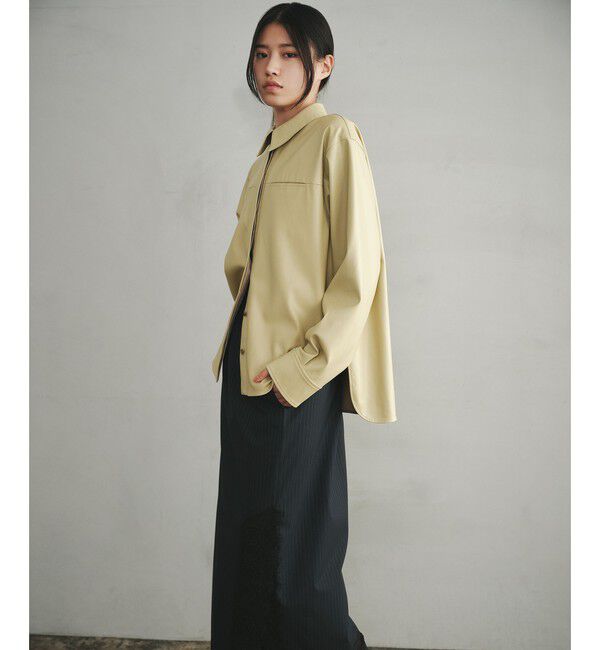 EMMEL REFINES「＜EMMEL REFINES＞EM レザーライク シャツ」|シャツ・ブラウス|YELLOW