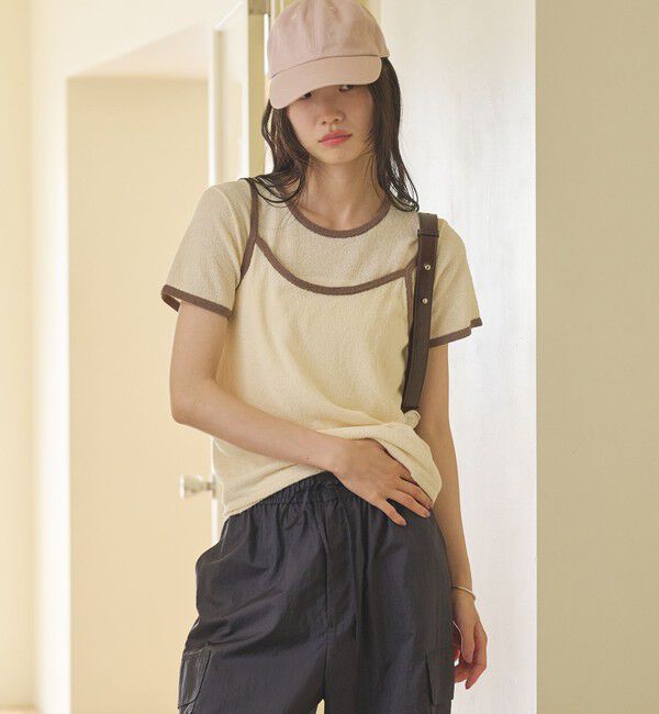 BEAUTY&YOUTH UNITED ARROWS「【WEB限定】キャミソール＆ショートスリーブ ループニットプルオーバー ウォッシャブル」|ニット・セーター|OFF WHITE