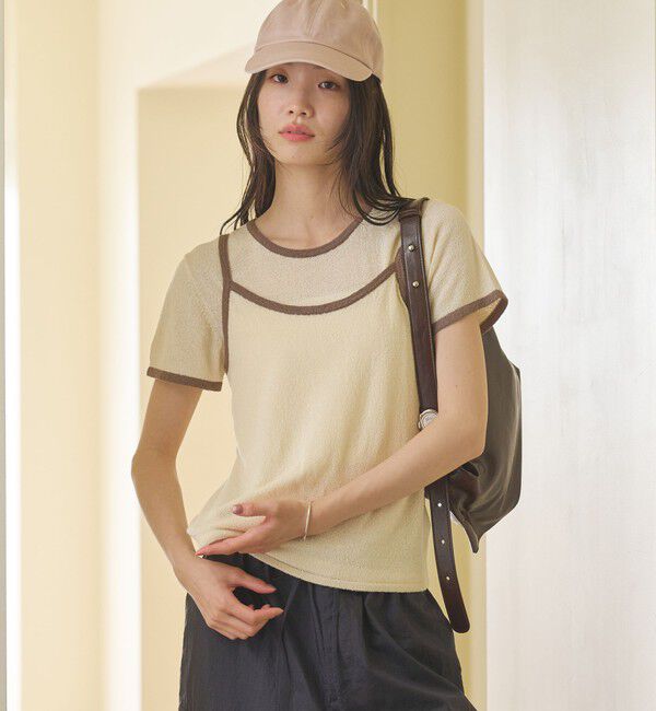 BEAUTY&YOUTH UNITED ARROWS「【WEB限定】キャミソール＆ショートスリーブ ループニットプルオーバー ウォッシャブル」|ニット・セーター|