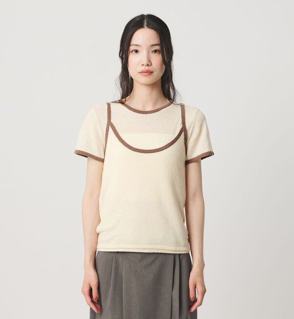 BEAUTY&YOUTH UNITED ARROWS「【WEB限定】キャミソール＆ショートスリーブ ループニットプルオーバー ウォッシャブル」|ニット・セーター|