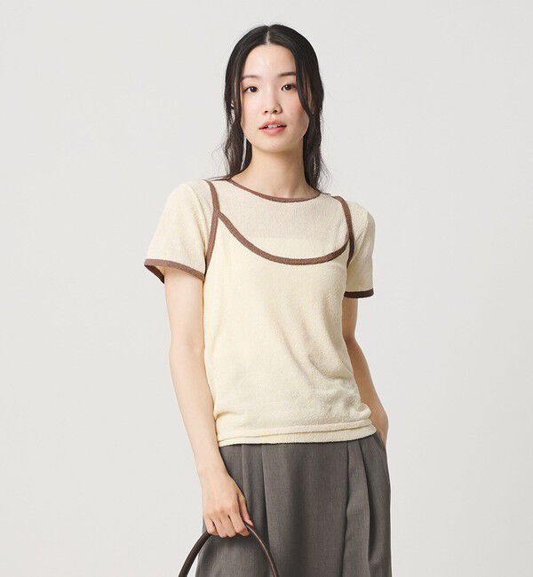 BEAUTY&YOUTH UNITED ARROWS「【WEB限定】キャミソール＆ショートスリーブ ループニットプルオーバー ウォッシャブル」|ニット・セーター|