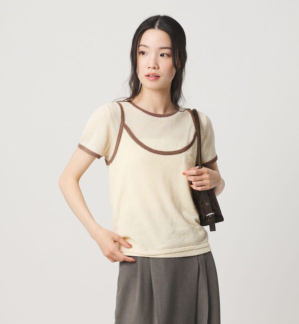 BEAUTY&YOUTH UNITED ARROWS「【WEB限定】キャミソール＆ショートスリーブ ループニットプルオーバー ウォッシャブル」|ニット・セーター|