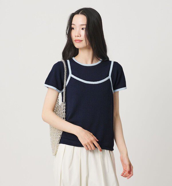 BEAUTY&YOUTH UNITED ARROWS「【WEB限定】キャミソール＆ショートスリーブ ループニットプルオーバー ウォッシャブル」|ニット・セーター|