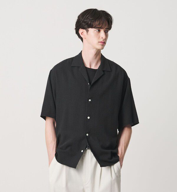 BEAUTY&YOUTH UNITED ARROWS「ライト ツイードライク オープンカラー シャツ GRANDE TAPERD型」|シャツ・ブラウス|