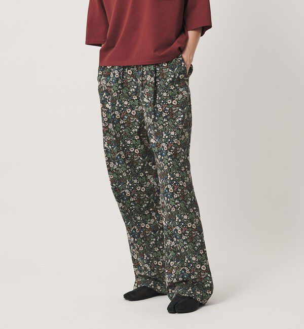 BEAUTY&YOUTH UNITED ARROWS「【WEB限定】フラワープリント イージーパンツ ウォッシャブル」|その他|BLACK