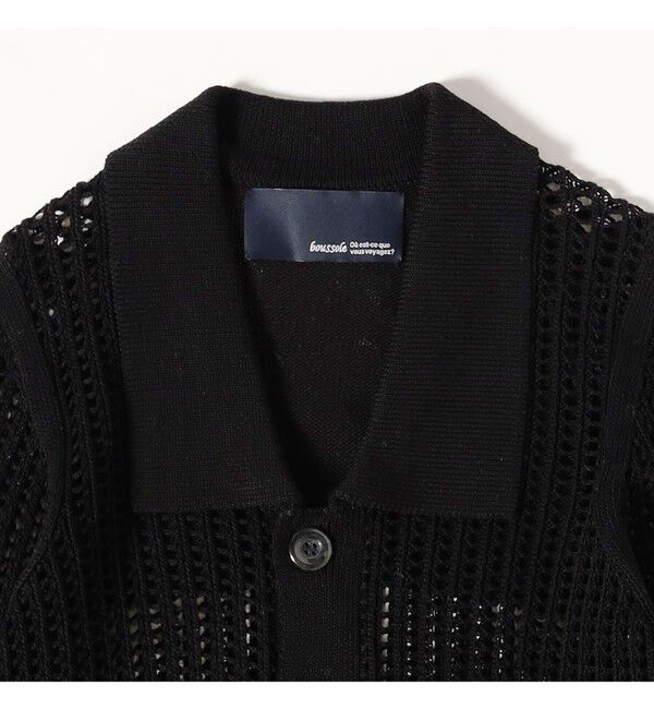 Ray BEAMS 「boussole / Square Mesh Chelsea Collar Cardigan」|カーディガン|