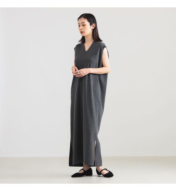 Demi-Luxe BEAMS 「AK+1 / 総針 Iライン ワンピース」|ワンピース|CHARCOAL GREY