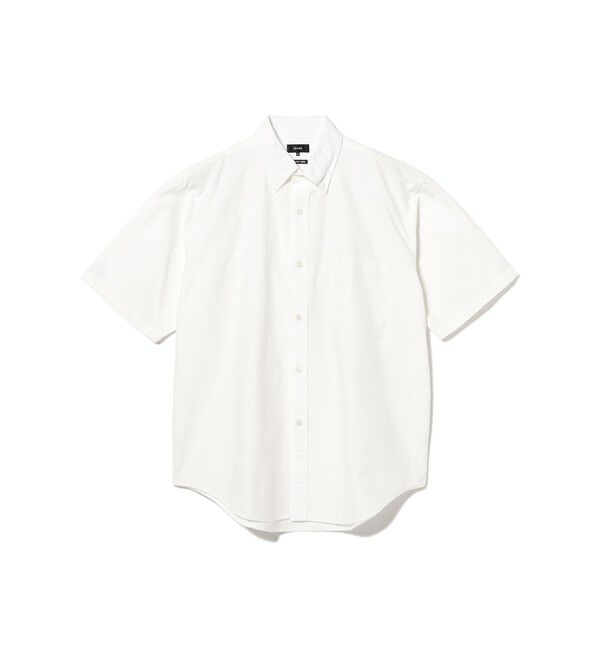 BEAMS「オックスフォード ボタンダウンシャツ 5分丈【ワイドフィット】」|シャツ・ブラウス|WHITE