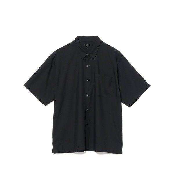 BEAMS「ソリッド TR ハーフスリーブ シャツ」|シャツ・ブラウス|BLACK