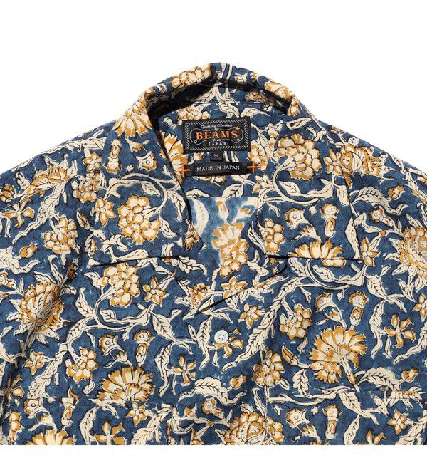 BEAMS PLUS「Open Collar Block Print ①」|シャツ・ブラウス|