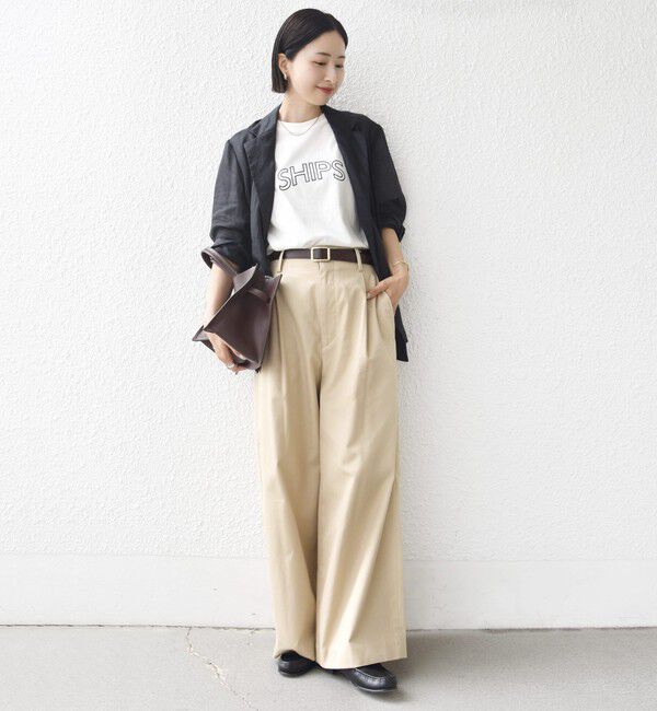 SHIPS for women「【累計販売数9万枚突破!!】【WEB限定】 SHIPS ラウンド プリント ロゴ TEE」|Tシャツ・カットソー|