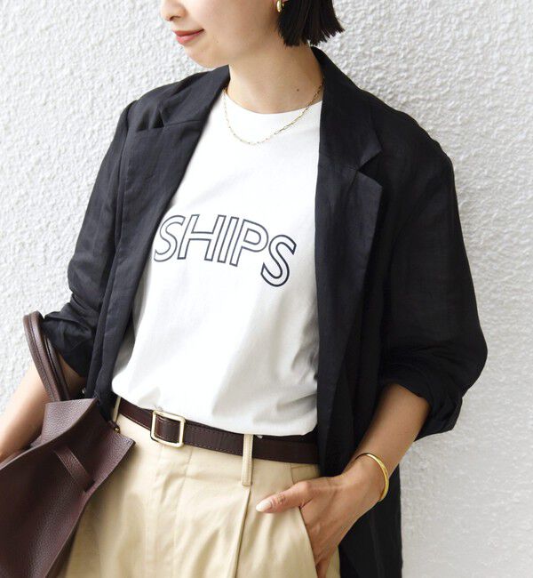 SHIPS for women「【累計販売数9万枚突破!!】【WEB限定】 SHIPS ラウンド プリント ロゴ TEE」|Tシャツ・カットソー|