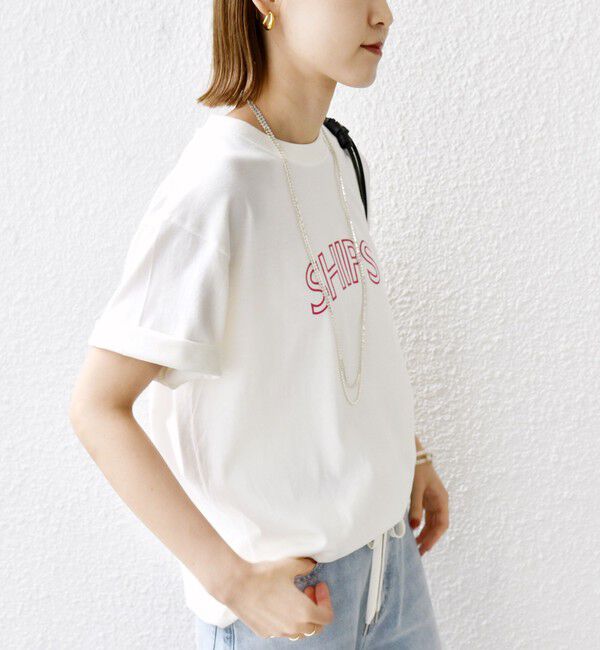 SHIPS for women「【累計販売数9万枚突破!!】【WEB限定】 SHIPS ラウンド プリント ロゴ TEE」|Tシャツ・カットソー|