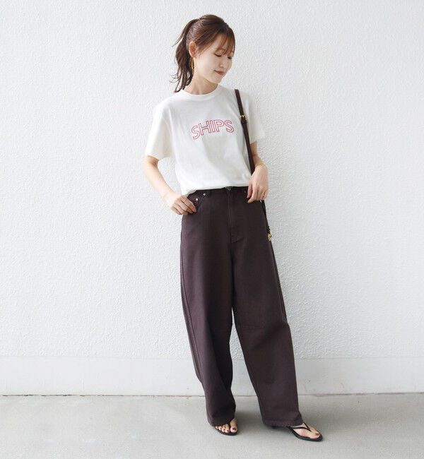 SHIPS for women「【累計販売数9万枚突破!!】【WEB限定】 SHIPS ラウンド プリント ロゴ TEE」|Tシャツ・カットソー|