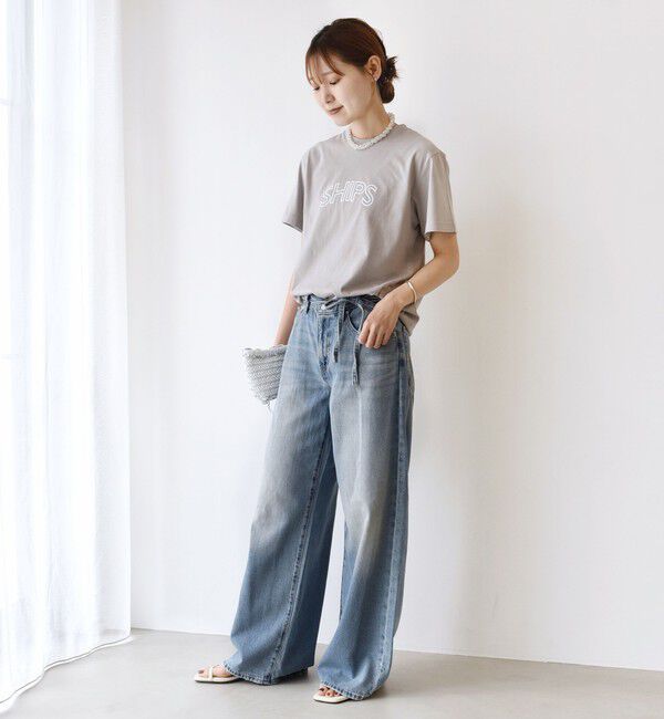SHIPS for women「【累計販売数9万枚突破!!】【WEB限定】 SHIPS ラウンド プリント ロゴ TEE」|Tシャツ・カットソー|