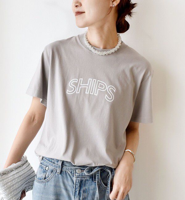SHIPS for women「【累計販売数9万枚突破!!】【WEB限定】 SHIPS ラウンド プリント ロゴ TEE」|Tシャツ・カットソー|