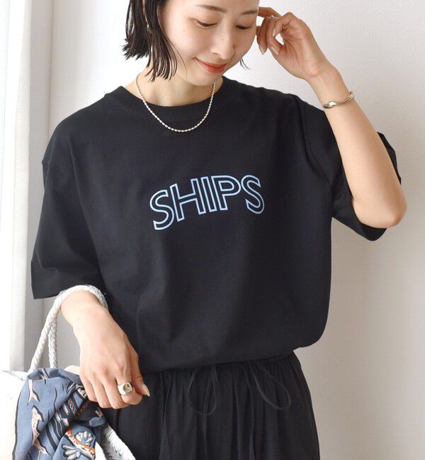 SHIPS for women「【累計販売数9万枚突破!!】【WEB限定】 SHIPS ラウンド プリント ロゴ TEE」|Tシャツ・カットソー|