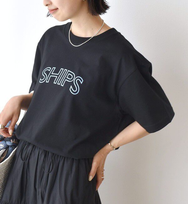 SHIPS for women「【累計販売数9万枚突破!!】【WEB限定】 SHIPS ラウンド プリント ロゴ TEE」|Tシャツ・カットソー|