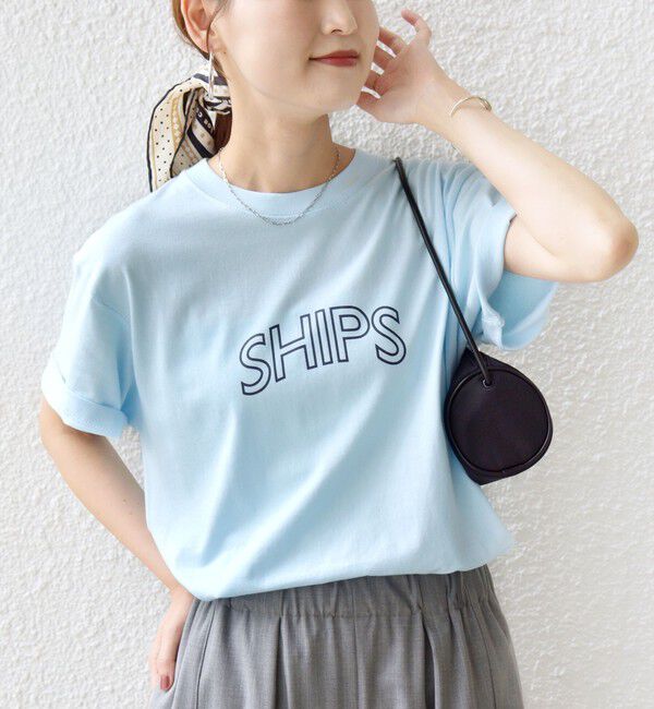 SHIPS for women「【累計販売数9万枚突破!!】【WEB限定】 SHIPS ラウンド プリント ロゴ TEE」|Tシャツ・カットソー|