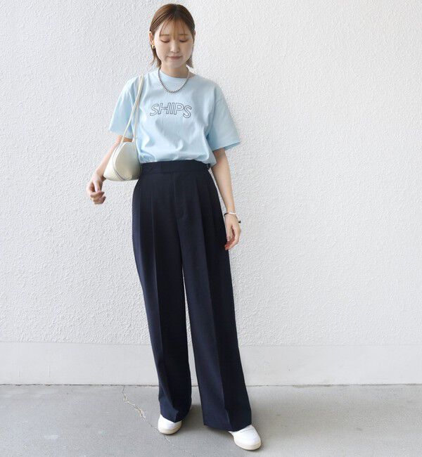SHIPS for women「【累計販売数9万枚突破!!】【WEB限定】 SHIPS ラウンド プリント ロゴ TEE」|Tシャツ・カットソー|