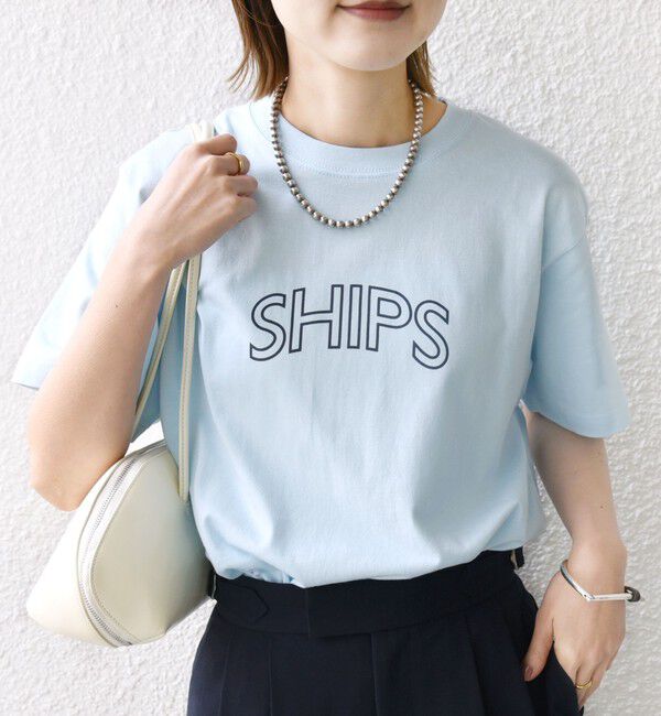 SHIPS for women「【累計販売数9万枚突破!!】【WEB限定】 SHIPS ラウンド プリント ロゴ TEE」|Tシャツ・カットソー|