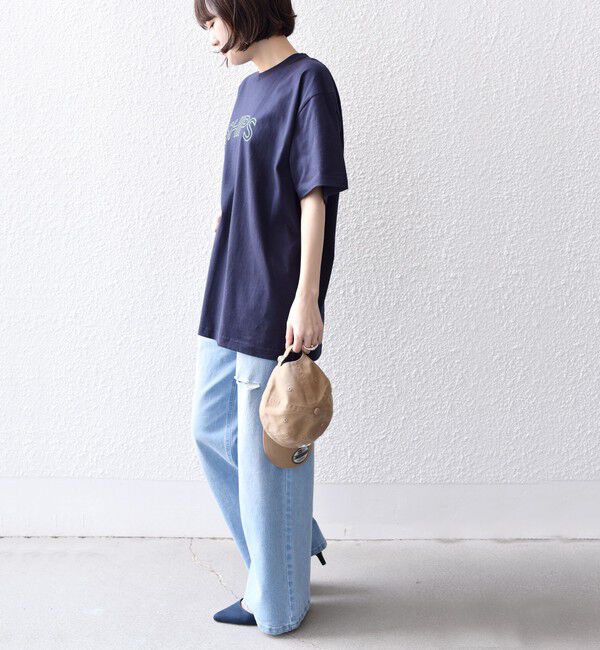 SHIPS for women「【累計販売数9万枚突破!!】【WEB限定】 SHIPS ラウンド プリント ロゴ TEE」|Tシャツ・カットソー|
