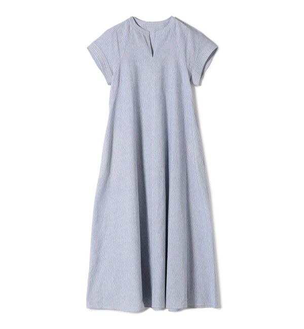 SHIPS for women「〈接触冷感・手洗い可能〉麻混 シャンブレー フレア ワンピース」|ワンピース|