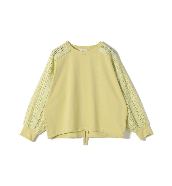 SHIPS for women「《追加予約》【WEB限定】〈手洗い可能〉レース コンビ カットソー」|Tシャツ・カットソー|