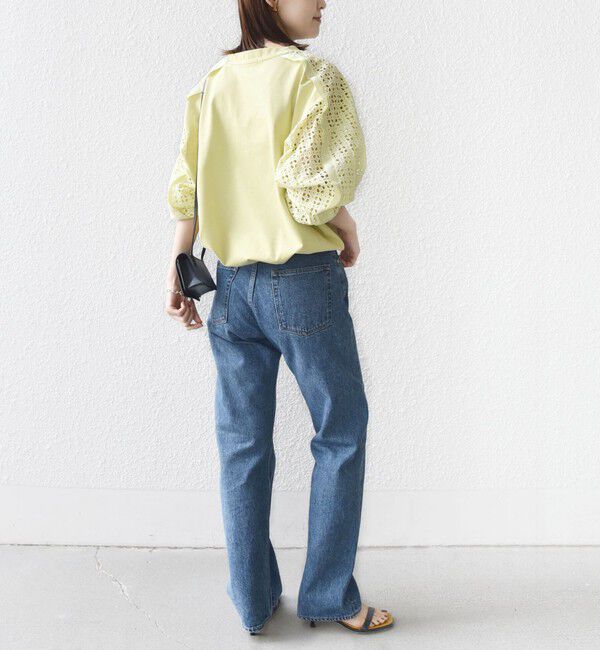 SHIPS for women「《追加予約》【WEB限定】〈手洗い可能〉レース コンビ カットソー」|Tシャツ・カットソー|