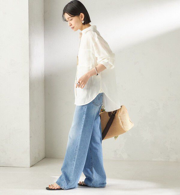 SHIPS for women「〈手洗い可能〉IMPERIAL LINEN 混 オーバー サイズ シャツ」|シャツ・ブラウス|