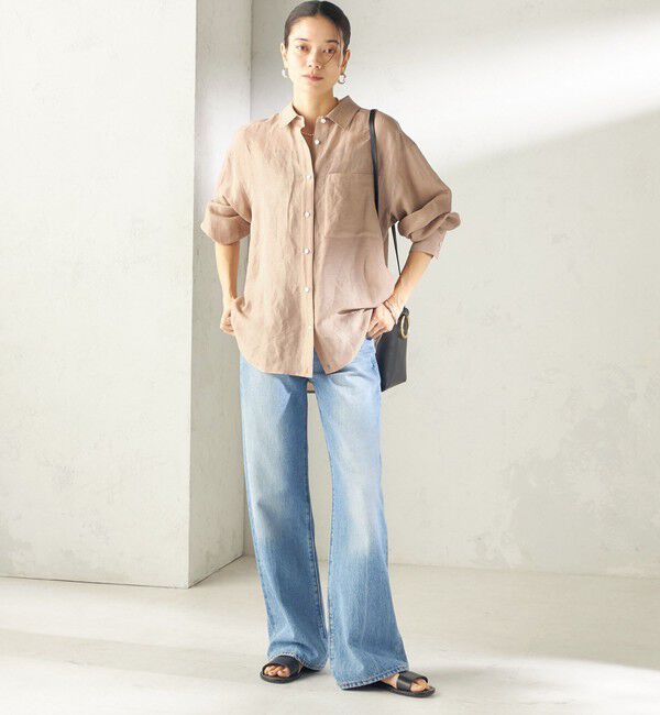 SHIPS for women「〈手洗い可能〉IMPERIAL LINEN 混 オーバー サイズ シャツ」|シャツ・ブラウス|