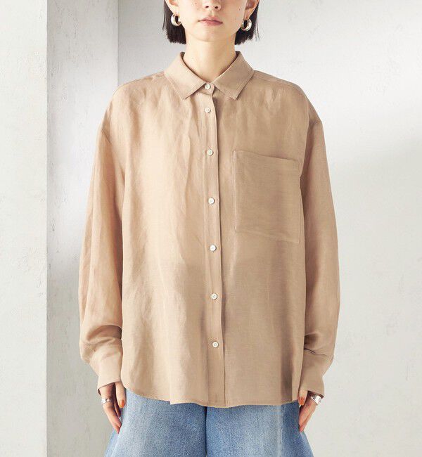 SHIPS for women「〈手洗い可能〉IMPERIAL LINEN 混 オーバー サイズ シャツ」|シャツ・ブラウス|