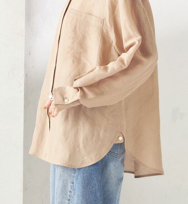 SHIPS for women「〈手洗い可能〉IMPERIAL LINEN 混 オーバー サイズ シャツ」|シャツ・ブラウス|
